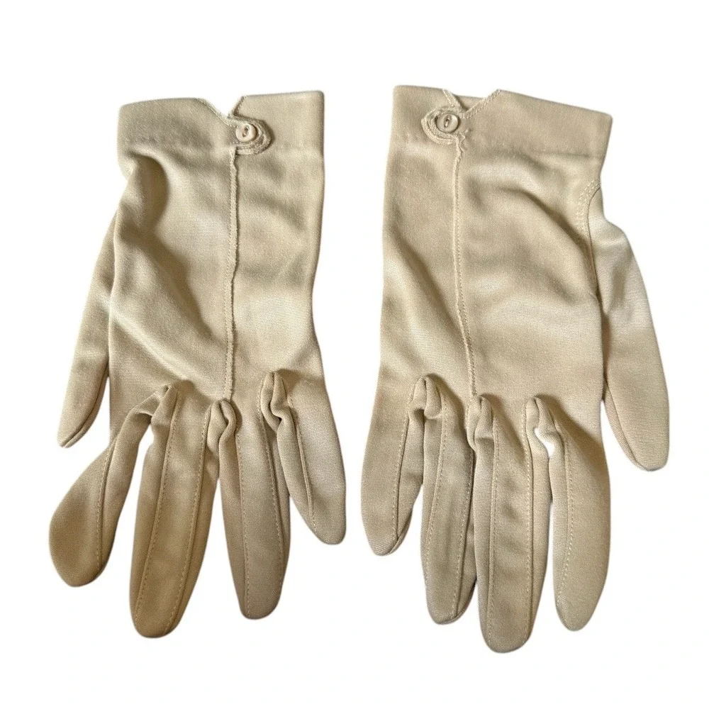 Vintage Gloves Beige Tea Party Easter Size XS Small
